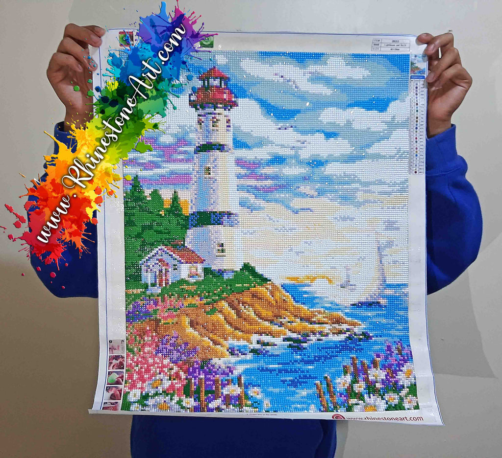 FINISHED DESIGN! LIGHTHOUSE AND SAILS 40*50cm