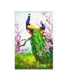 FULLY BEADED! PEACOCKS AMONG PINK FLOWERS 60*40cm