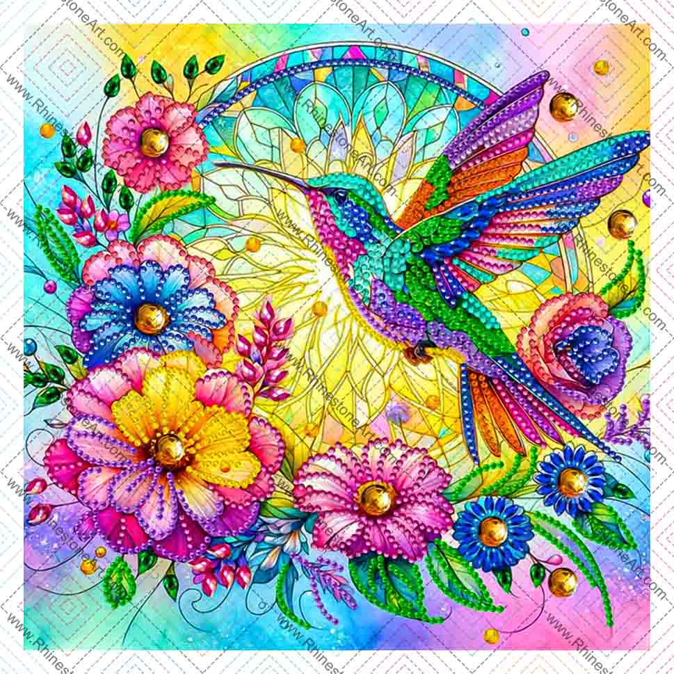 SPECIAL BEADS! DREAMY FLOWER BIRD 30*30cm