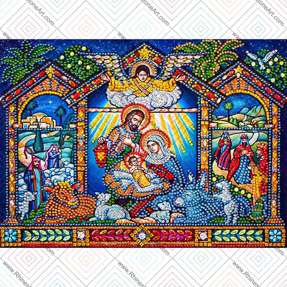 SPECIAL BEADS! HOLY NATIVITY 30*40cm