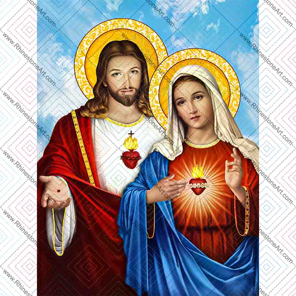 FULLY BEADED! SACRED HEARTS 30*40cm