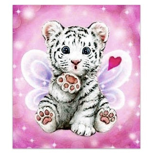 FULLY BEADED! PINK TIGER FAIRY 40*45cm