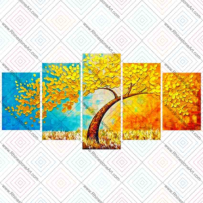 FULLY BEADED! GOLDEN TREE 50*80cm