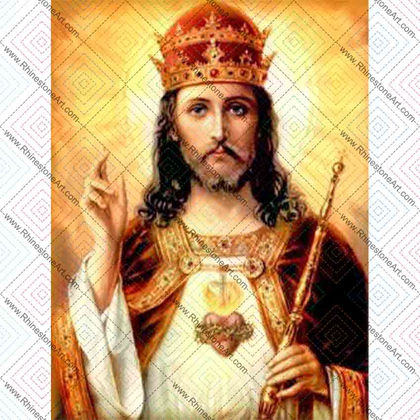 FULLY BEADED! JESUS CHRIST WITH CROWN 40*50cm