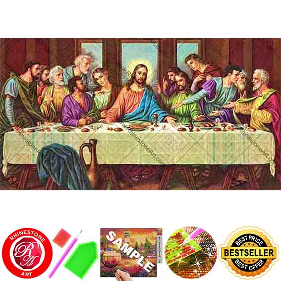 FULLY BEADED! THE LAST SUPPER UNION 30*55cm