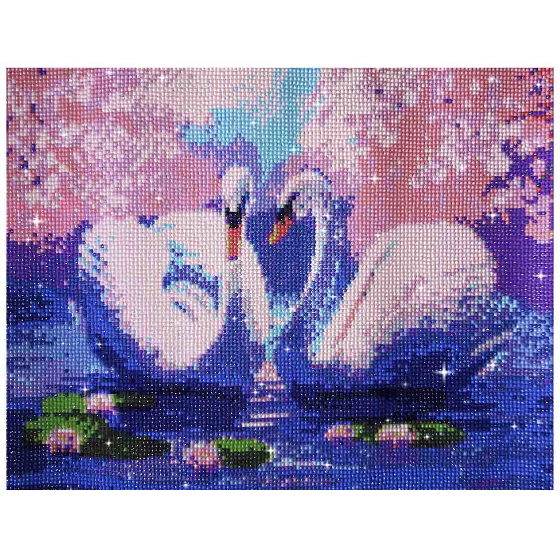 FINISHED DESIGN! SWANS WITH WATERLILIES 30*40cm