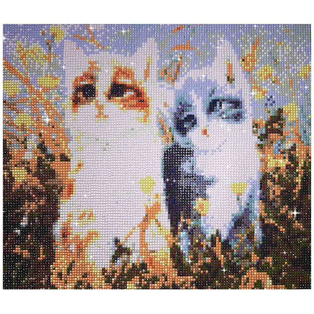 FINISHED DESIGN! TWIN KITTENS IN FIELDS 35*30cm