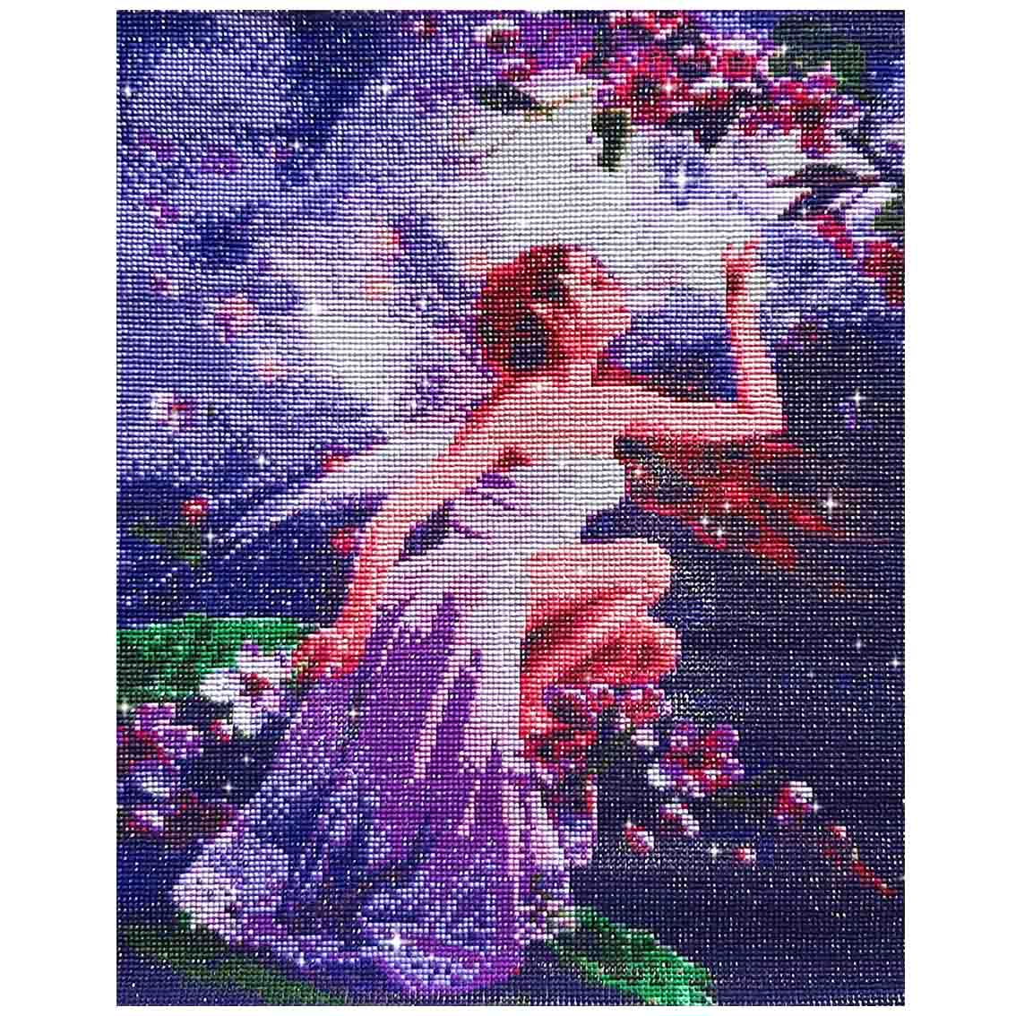 FINISHED DESIGN! Lavender Fairy among Flowers 40*50cm